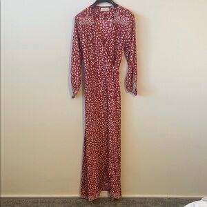 Natalie Martin Rose-Red Floral Wrap Maxi Dress
